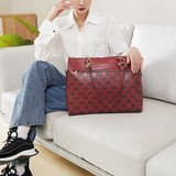 Burgundy Madalyn Vegan Leather Travel Tote Weekender Bag Asset