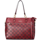 Burgundy | Madalyn Vegan Leather Travel Tote Weekender Bag