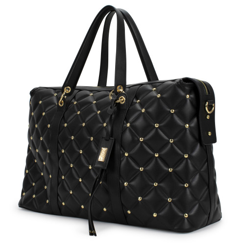 Black | Quilted Weekender Tote Bag