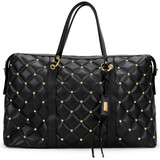 Black | Quilted Weekender Tote Bag