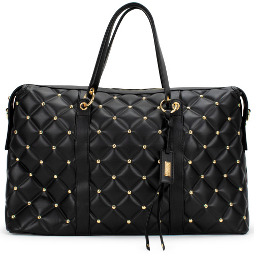 Black | Quilted Weekender Tote Bag