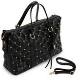 Black 2 | Quilted Weekender Tote Bag