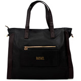 Black | Rose Vegan Leather Travel Tote Weekender Bag