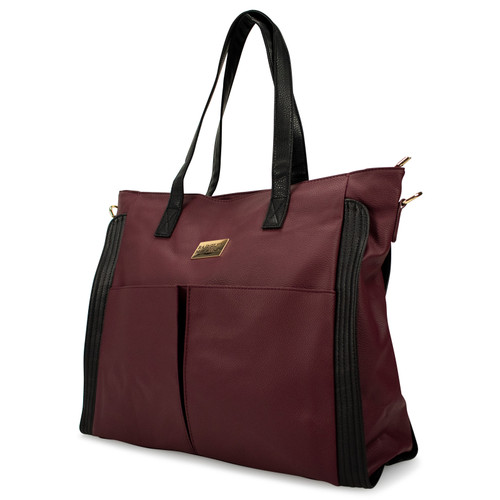 Merlot | Rose Vegan Leather Travel Tote Weekender Bag