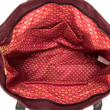 Merlot Rose Vegan Leather Travel Tote Weekender Bag Open