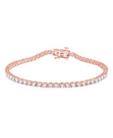 Rose Gold | 4CTTW Round Cut Diamond Tennis Bracelet Front
