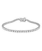 White Gold | 4CTTW Round Cut Diamond Tennis Bracelet Front