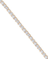 Yellow Gold | 4CTTW Round Cut Diamond Tennis Bracelet Side