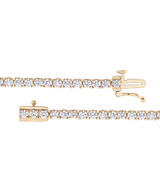 Yellow Gold | 4CTTW Round Cut Diamond Tennis Bracelet Back