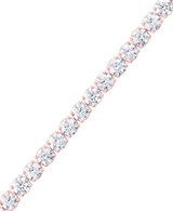 Rose Gold | 20CTTW Round Cut Diamond Tennis Bracelet Side