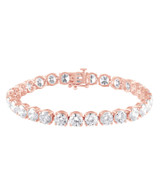 Rose Gold | 20CTTW Round Cut Diamond Tennis Bracelet Front