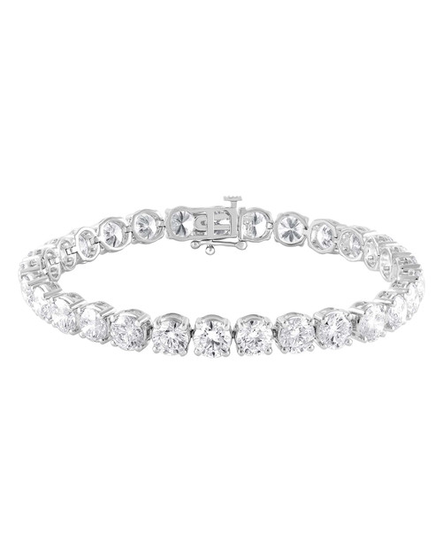 White Gold | 20CTTW Round Cut Diamond Tennis Bracelet Front