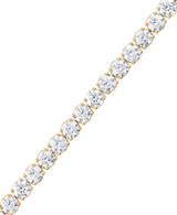 Yellow Gold | 20CTTW Round Cut Diamond Tennis Bracelet Side