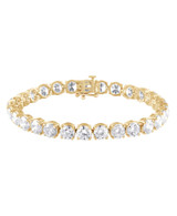 Yellow Gold | 20CTTW Round Cut Diamond Tennis Bracelet Front