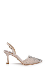 Nude | Brenna Rhinestone-Studded 2-Piece Slingbacks