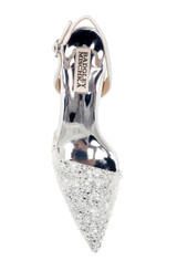 White | Brenna Rhinestone-Studded 2-Piece Slingbacks