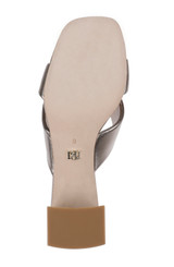 Light Bronze | Briella II Metallic Crisscross Strap Block Heel Mules