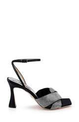 Black | Brinlee Studded Satin Sandal