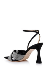 Black | Brinlee Studded Satin Sandal
