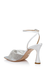 White | Brinlee Studded Satin Sandal