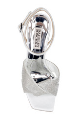 White | Brinlee Studded Satin Sandal