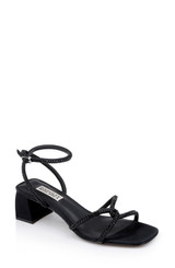 Black | Brisa Low Block Heeled Sandal