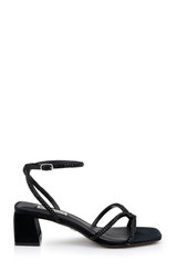 Black | Brisa Low Block Heeled Sandal