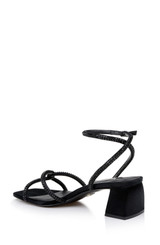 Black | Brisa Low Block Heeled Sandal