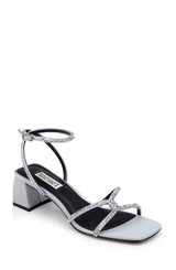 Silver | Brisa Low Block Heeled Sandal