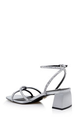 Silver | Brisa Low Block Heeled Sandal