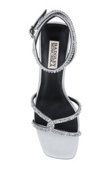 Silver | Brisa Low Block Heeled Sandal