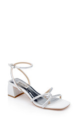 White | Brisa Low Block Heeled Sandal