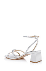 White | Brisa Low Block Heeled Sandal