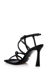 Black | Brooke Strappy Bejeweled Stiletto Sandal