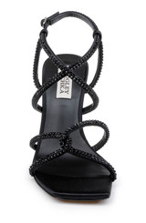 Black | Brooke Strappy Bejeweled Stiletto Sandal