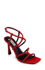 Red | Brooke Strappy Bejeweled Stiletto Sandal