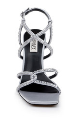 Silver | Brooke Strappy Bejeweled Stiletto Sandal