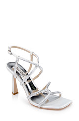 White | Brooke Strappy Bejeweled Stiletto Sandal