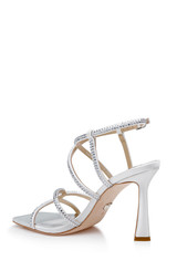 White | Brooke Strappy Bejeweled Stiletto Sandal