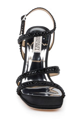 Black | Brynlee Satin Bejeweled Strappy Sandal