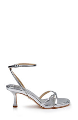 Silver | Brynna Leather Sandals with Heart Buckle