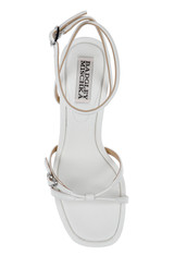 White | Brynna Leather Sandals with Heart Buckle