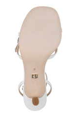 White | Brynna Leather Sandals with Heart Buckle