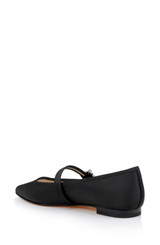 Black | Brystol Ballerina Flats with Crystal Buckle