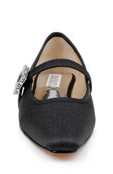 Black | Brystol Ballerina Flats with Crystal Buckle