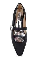 Black | Brystol Ballerina Flats with Crystal Buckle