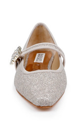 Champagne | Brystol Ballerina Flats with Crystal Buckle