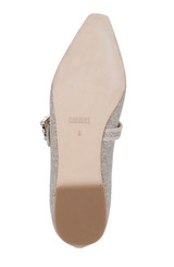 Champagne | Brystol Ballerina Flats with Crystal Buckle