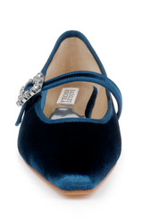 Dark Teal | Brystol Ballerina Flats with Crystal Buckle