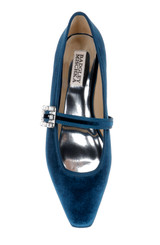 Dark Teal | Brystol Ballerina Flats with Crystal Buckle